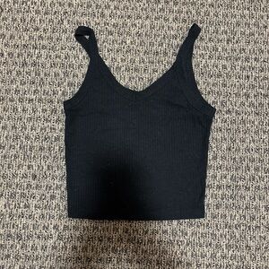 Black Ribbed Women's Top